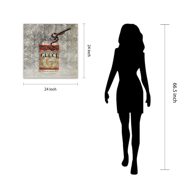 Fashion Drinks Reverse Printed Tempered Glass with Silver Leaf