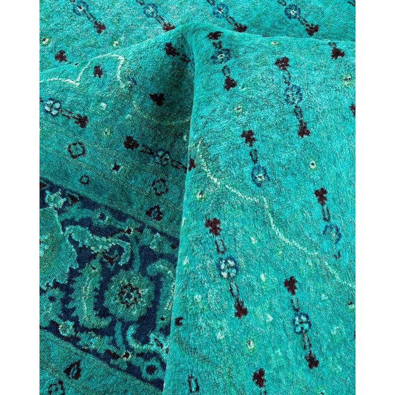 Contemporary Overdyed Wool Hand Knotted Area Rug - 6' 2" x 9' 2"