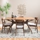 preview thumbnail 1 of 37, Idalia 5-piece Dining Set by Christopher Knight Home Natural Walnut + Light Beige