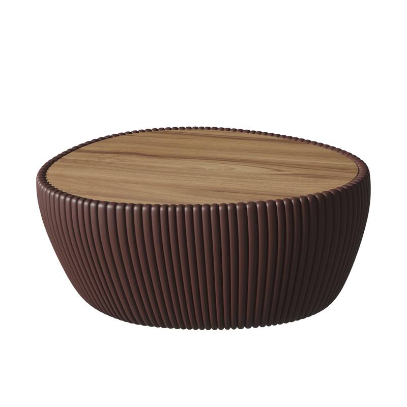 Goose Egg-Shaped Marble & Leather Coffee Table Accent Table, Side Table Sofa Table Bedside Table, No Assembly Required