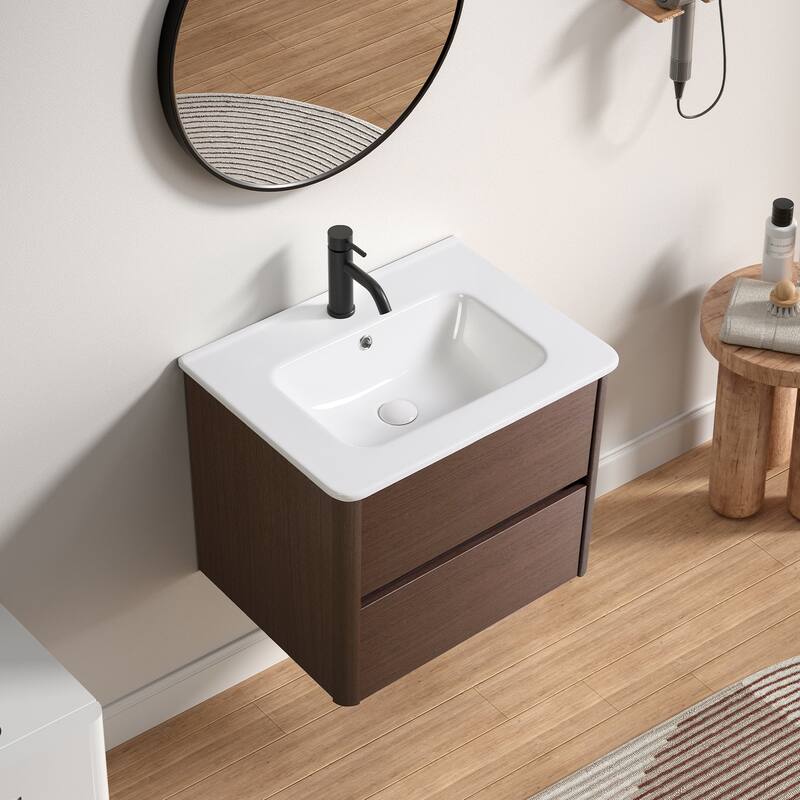 Wall Mounted Floating Single Bathroom Vanity, Without Sink