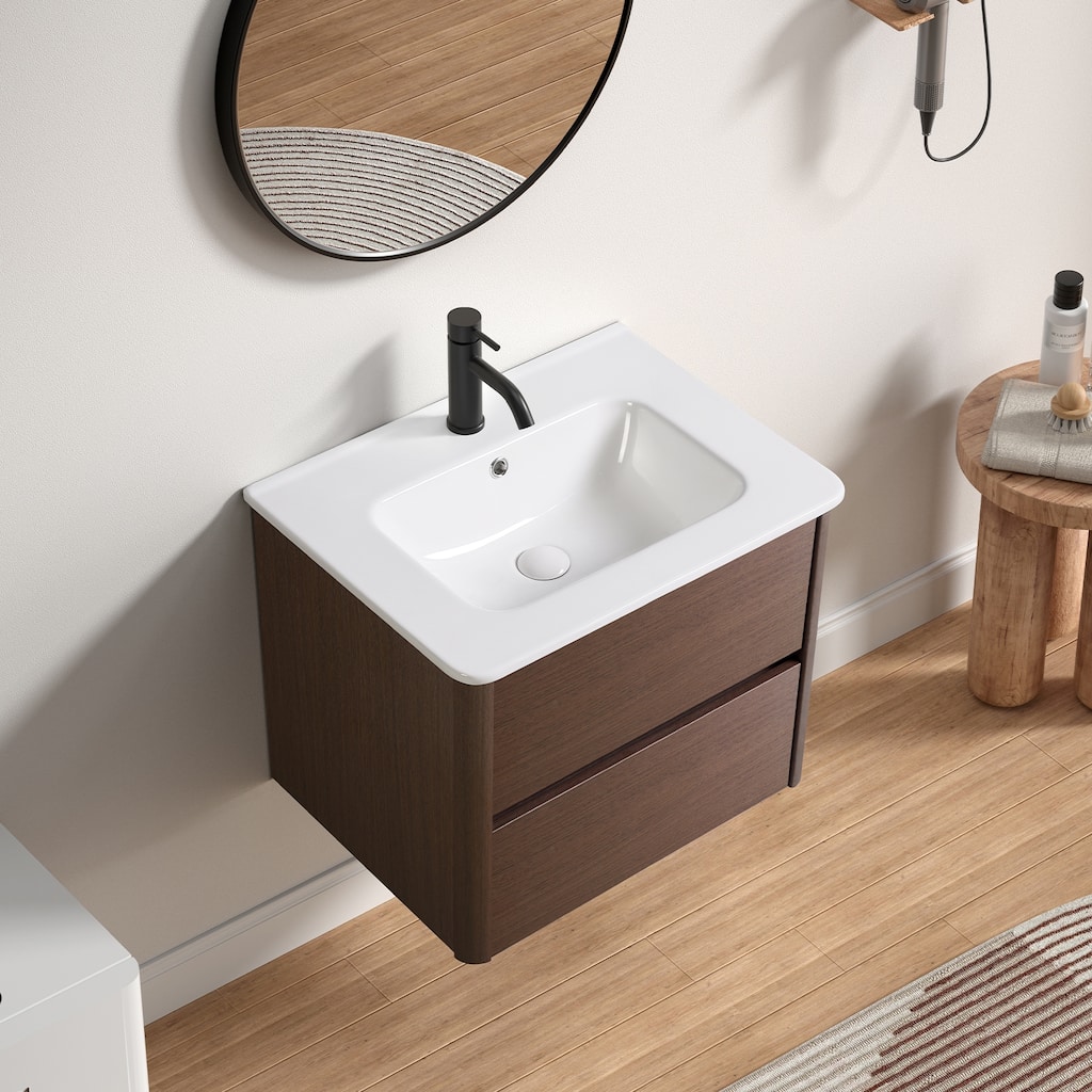 Wall Mounted Floating Single Bathroom Vanity, Without Sink