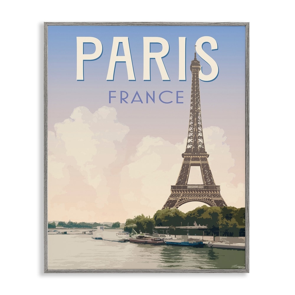 Stupell Paris Tower Landmark Framed Giclee Art Design By Victoria Barnes