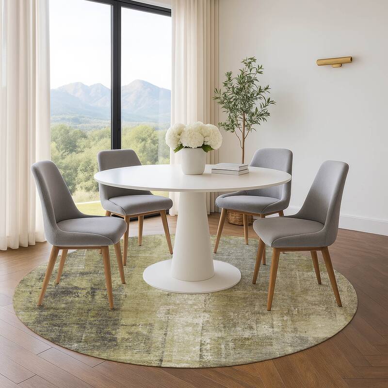 Premium Washable Super Soft Ombre Solid Mayfield Rug - Gold - 8' x 8'