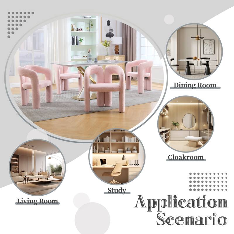 Contemporary Velvet Fabric Upholstered Accent/Dining Chair /Barrel Side Chairs Kitchen Armchair for Living Room set of 2