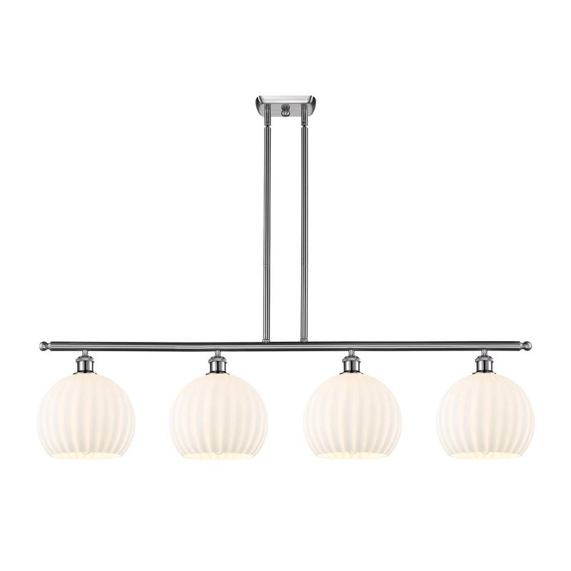 Innovations Lighting 516-4I-13-49-White Venetian-Indoor Pendant White - Brushed Satin Nickel / White Venetian