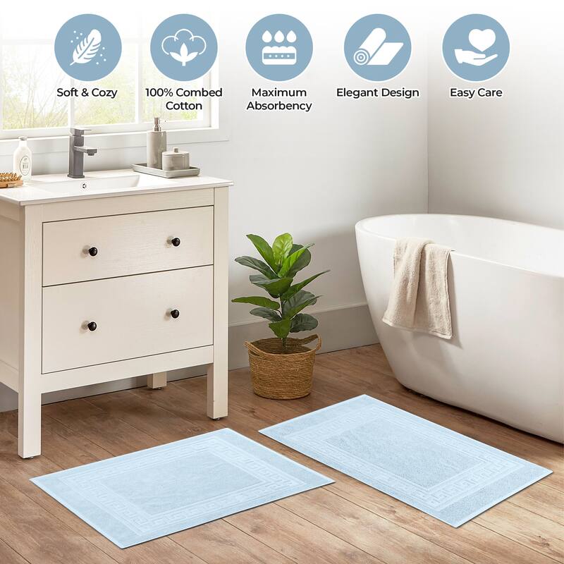 Superior Plush & Absorbent 900 GSM Cotton Bath Mat - (Set of 2)