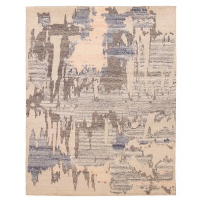 ECARPETGALLERY Hand-knotted Tangier Grey Wool Rug - 7'11 x 10'0