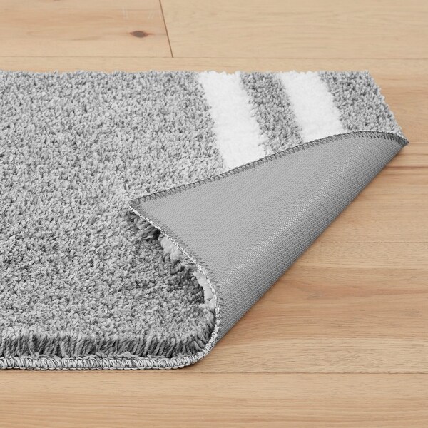 Lucky Brand Harden Striped Heathered Bath Rug with Anti-Skid