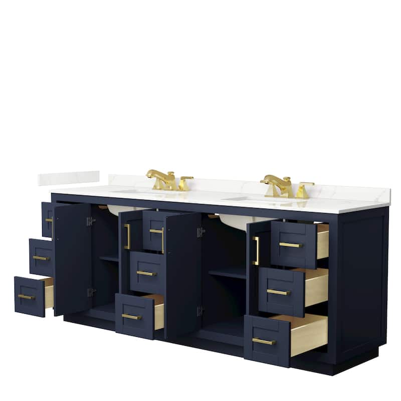 Miranda 84-inch Double Vanity, Quartz Top