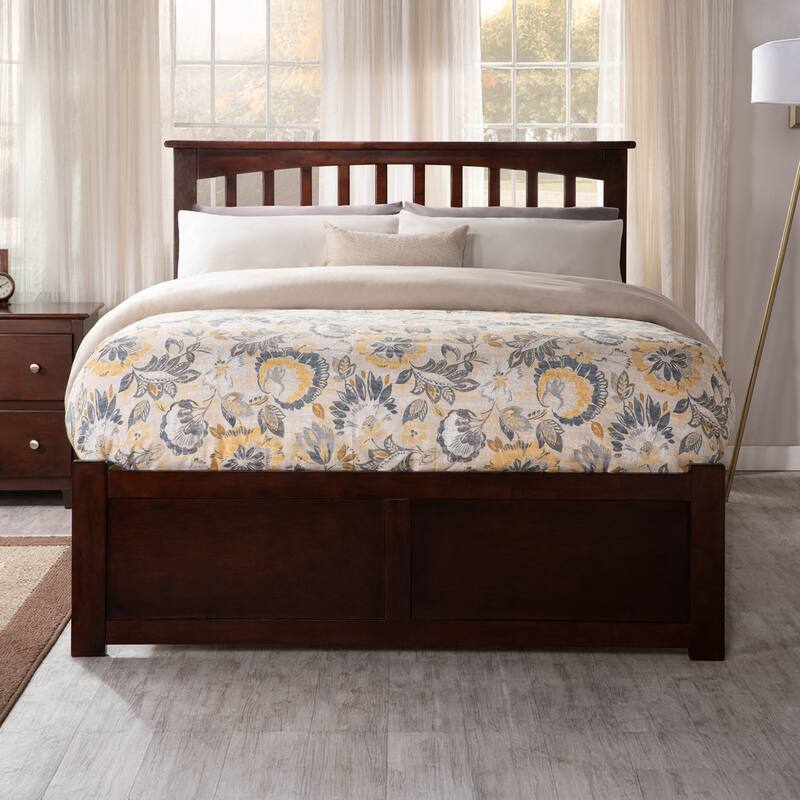 Mission Platform Bed with Footboard and Twin XL Trundle