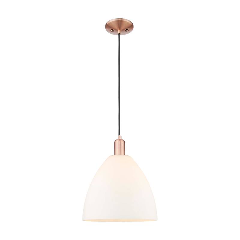 Innovations Lighting Endless Possibilities Arcadia - Bristol - 1 Light 12" Cord Hung Mini Pendant - Antique Copper/Matte White