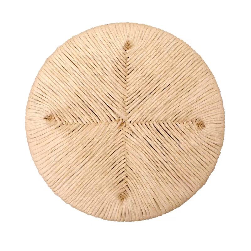 Outdoor Handwoven Paper Rope Bar Stools Set of 2, Boho Round Dining Pub Chairs with Metal Frame & Non-Slip Mats