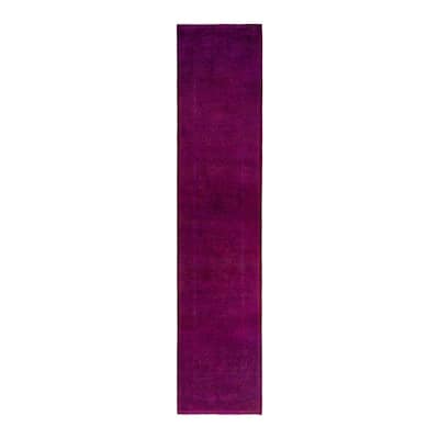 Fine Vibrance One-of-a-Kind Hand-Knotted Runner Rug - Pink, 2' 7" x 11' 9" - 2' 7" x 11' 9"