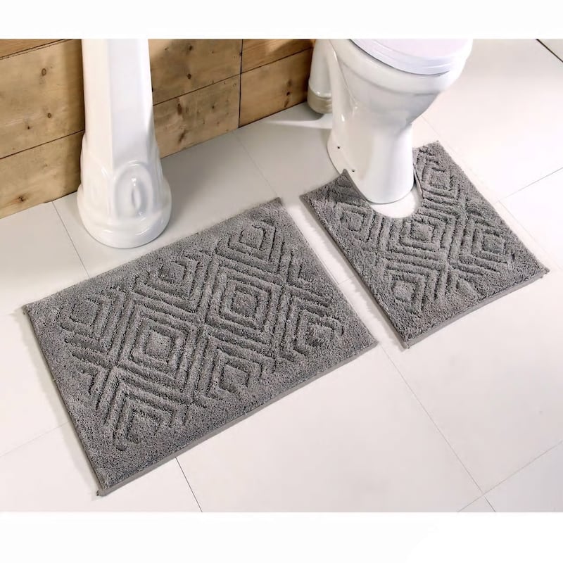 Trier Cotton Non-skid 2-piece Contour and Bath Rug Set by Better Trends
