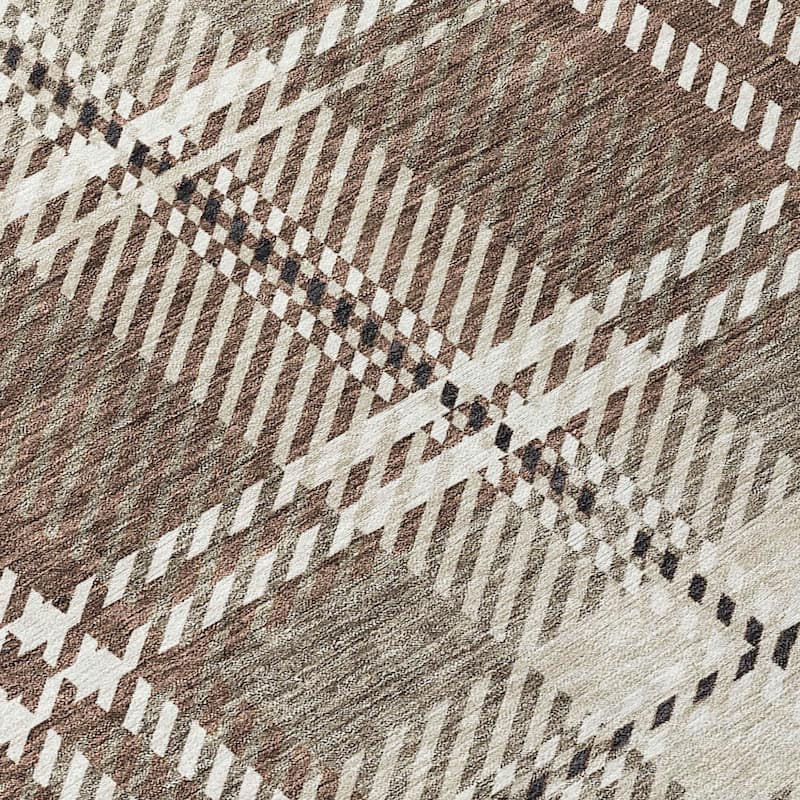 HomeRoots Plaid Transitional Rectangle Outdoor Rug