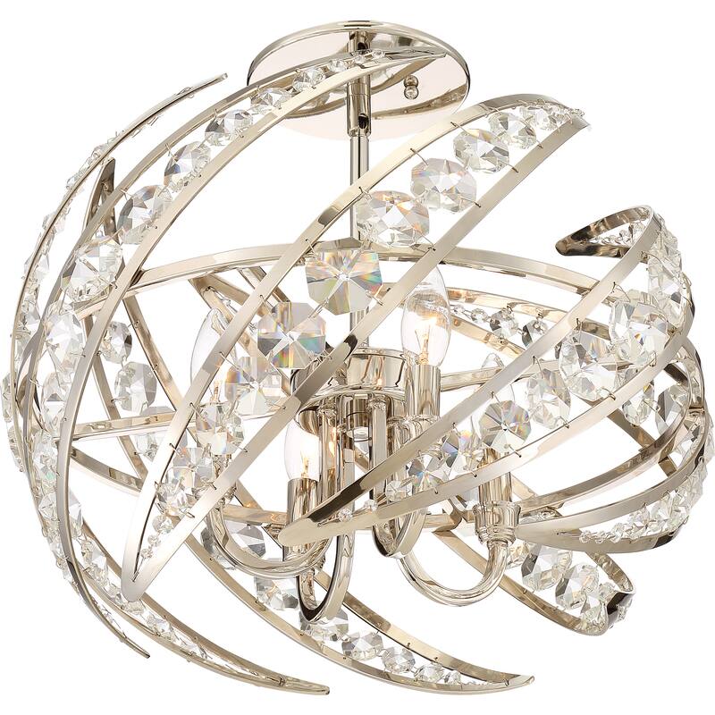 Quoizel Crescent Polished Nickel 4-light Semi-flush Mount