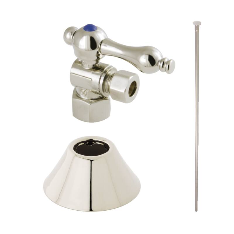 Kingston Brass 1-15/16" High Quarter Turn Angle Stop Valve with Flange - Polished Nickel
