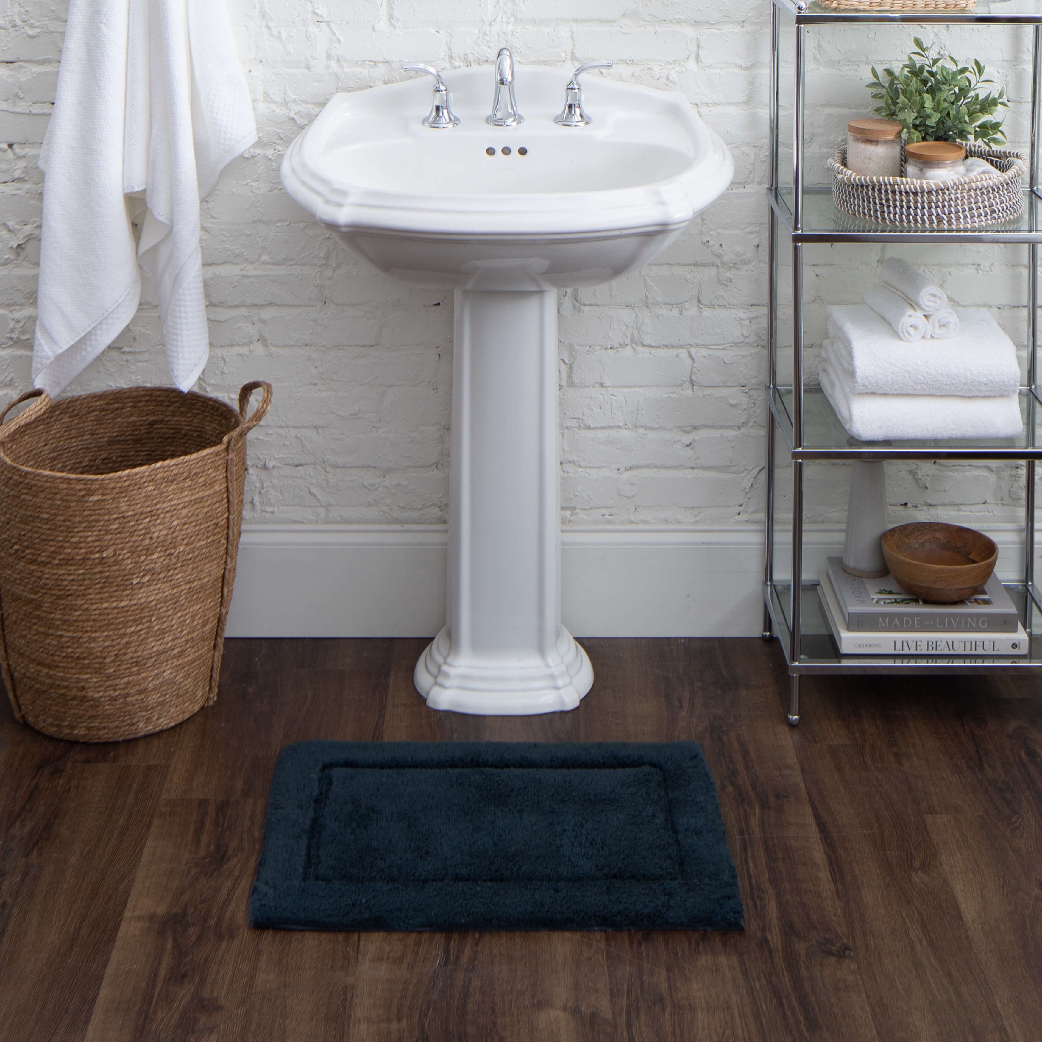 100% Plush Cotton Regency Bath Rug by Mohawk Home Machine Washable, Non-Skid Latex Backing