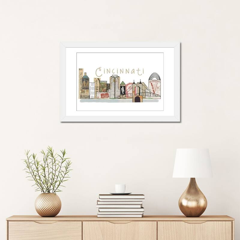 iCanvas "Cincinnati Horizontal Skyline" by Paper Cutz
