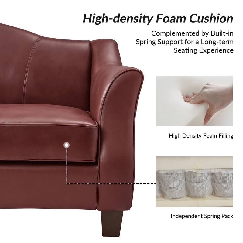 Franco Traditional 60" Wide Genuine Leather Sofa by HULALA HOME