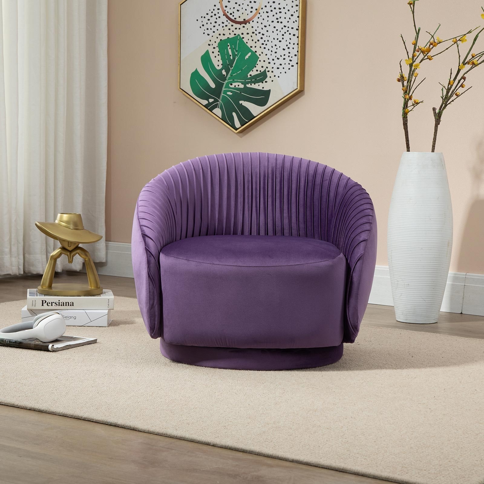 Purple deals barrel chair