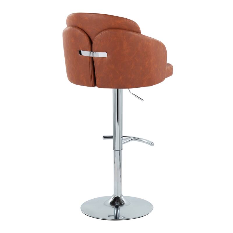 Porch & Den Dahlia Adjustable Bar Stool with Rounded T Footrest (Set of 2)
