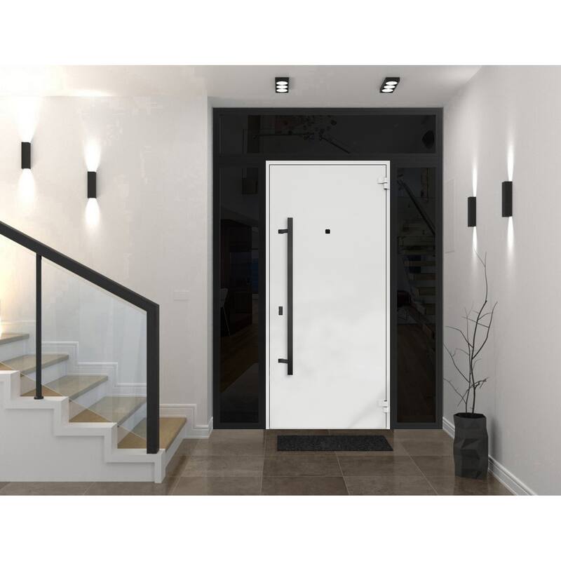 VDOMDOORS | Front Door Exterior Door | Fiberglass | Frame & Hardware Included | 18x80, Oak Entry Door Steel Entry Door