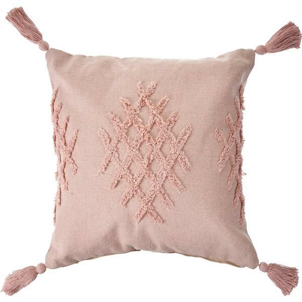 pink embroidered cushion