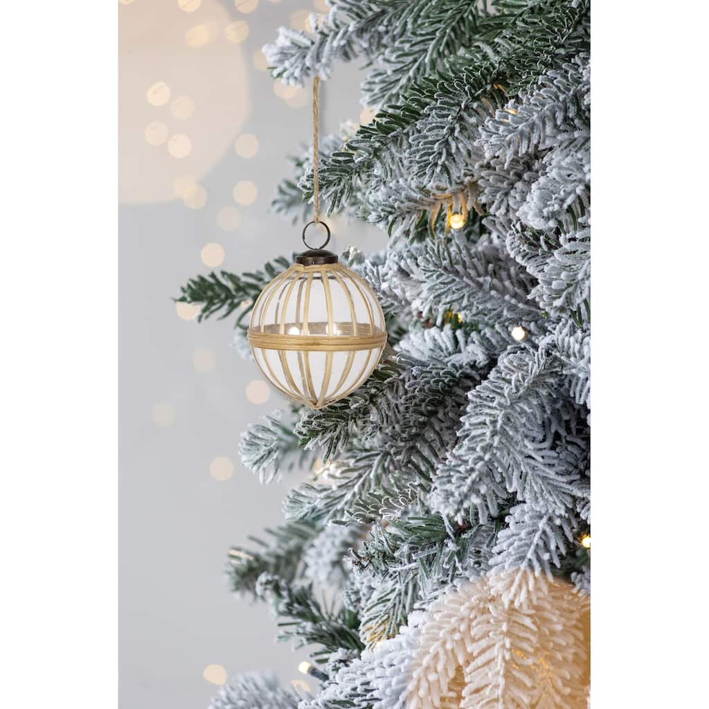 D3.2" X-Mas Hanging Ornament, Decorative Hanging Ball Christmas Tree Ornaments for Holiday Party Decorations, Set of 3