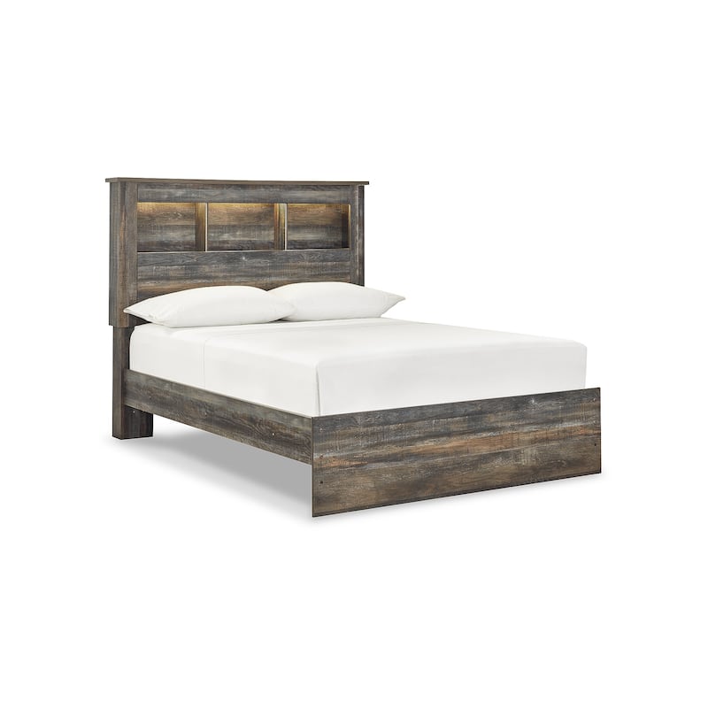 Drystan Rustic Brown Bookcase Bed