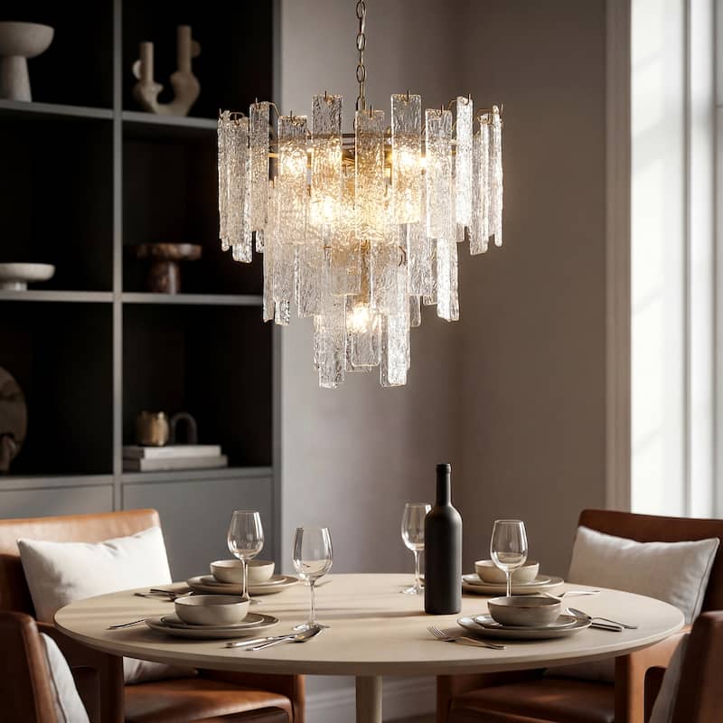 10 - Light Dimmable Tiered Chandelier