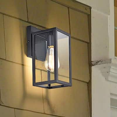 Dusk to Dawn 1-Light Outdoor Wall Sconce with Clear Glass - 11*5*6.25
