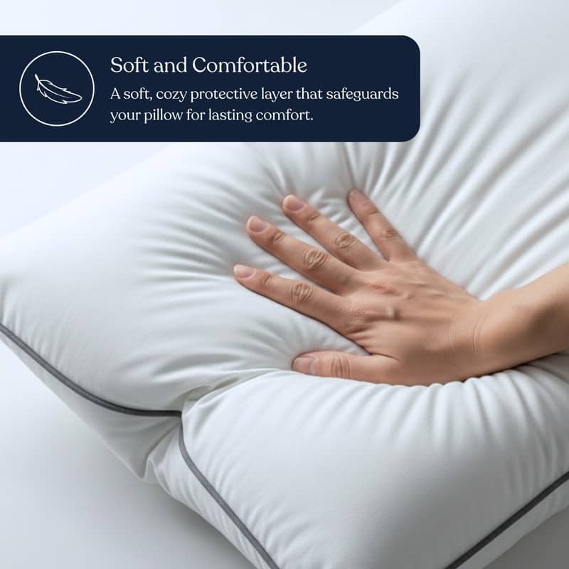 Delara GOTS Certified 100% Organic Cotton Pillow Protector Pack of 2, 300 Thread Count, Long Staple Cotton, Ultra Soft & Smooth