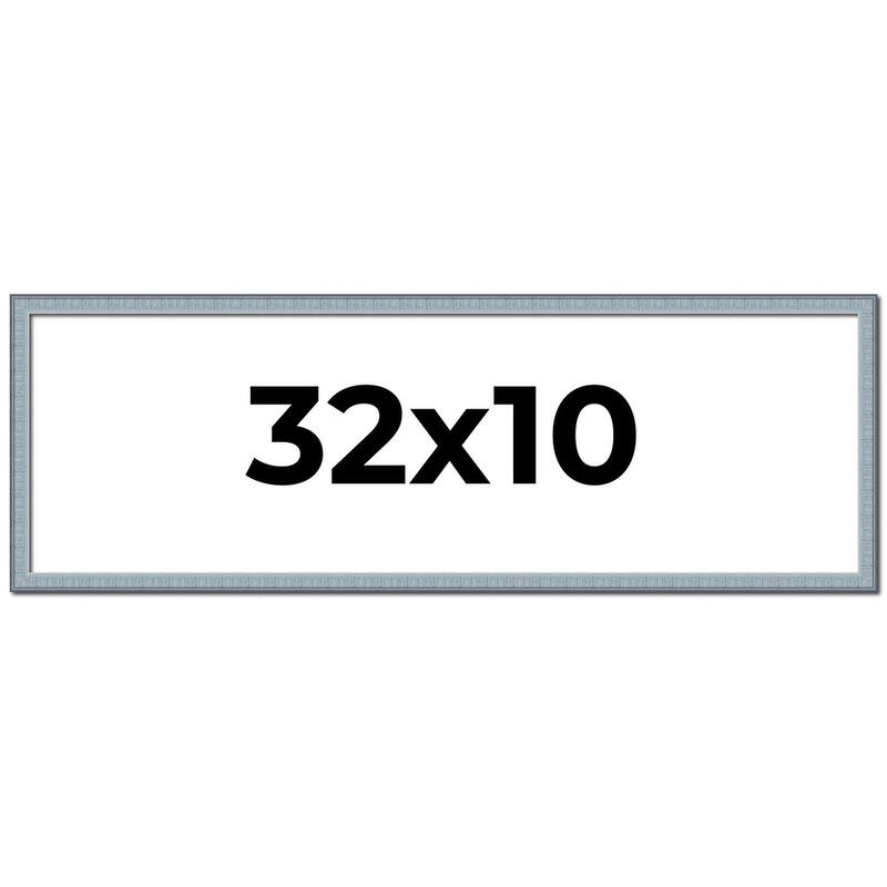 32x10 Frame Rustic Sky Blue Solid Wood Picture Frame | 0.75 Inch