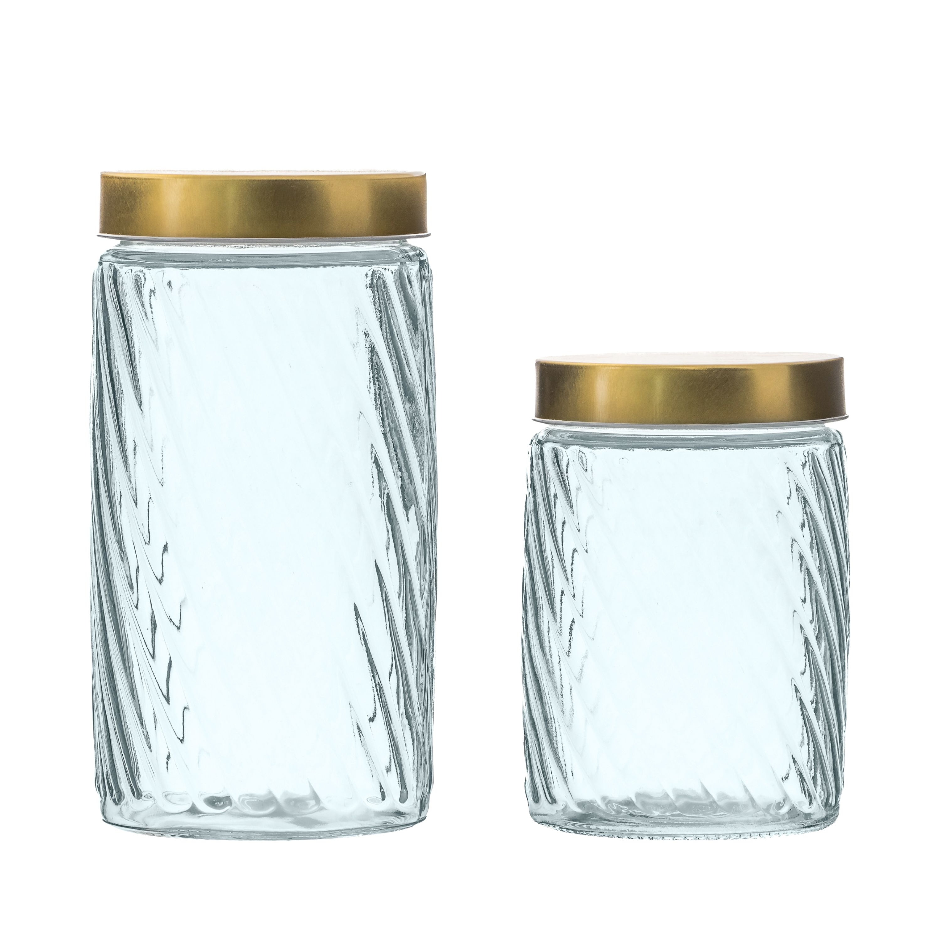 10 Strawberry Street Madison Graduated Glass Canister, Set of 2 - 6.7" 40 oz & 8.7" 54 oz