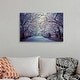 preview thumbnail 26 of 28, Great Big Canvas "Cherry blossoms in Central Park's in New York City." Muted Blue Black Wrapped Canvas Print Wall Artwork