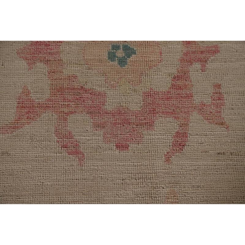 Floral Oushak Turkish Area Rug Handmade Vegetable Dye Wool Carpet - 8'10"x 11'10"