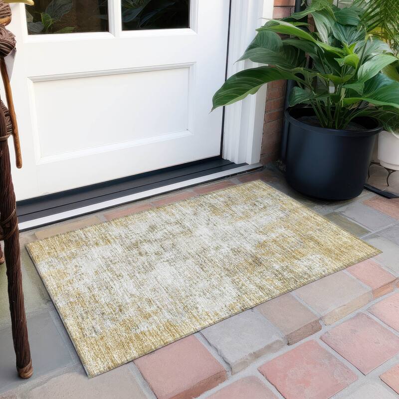 Machine Washable Indoor/ Outdoor Chantille Rug - Wheat - 1'8" x 2'6"