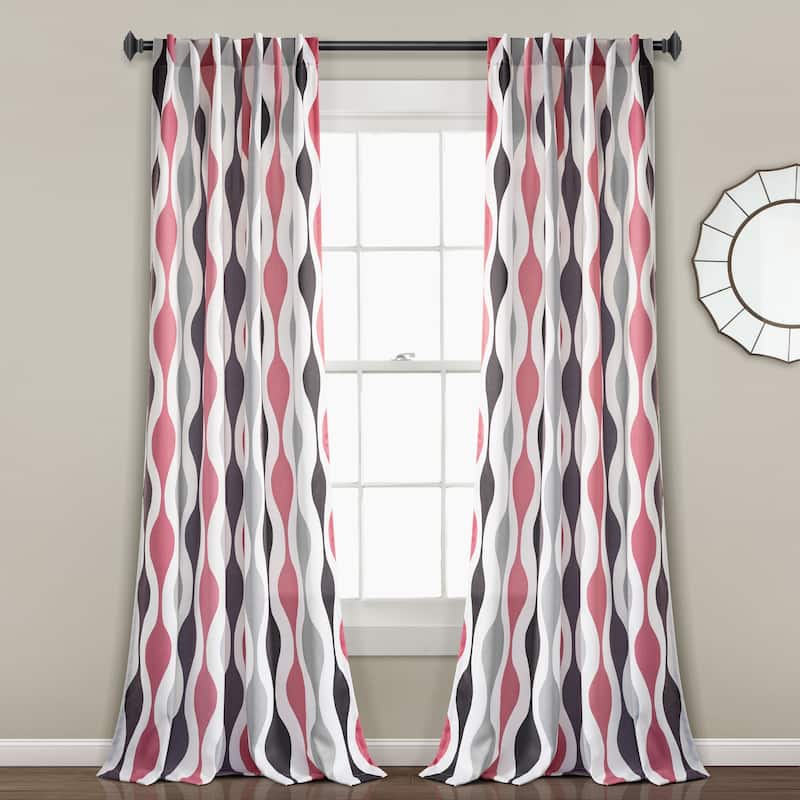 Lush Decor Mid Century Geo Light Filtering Window Curtain Panels