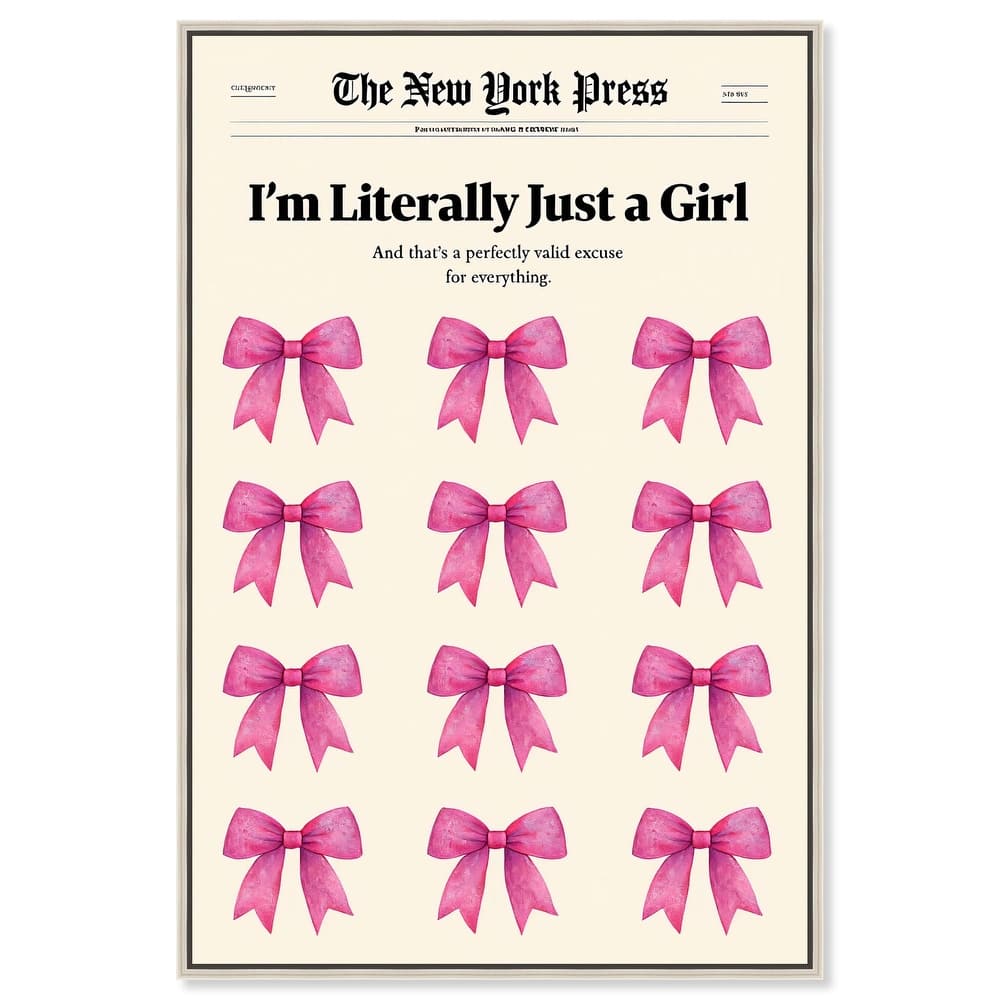 I'm Literally Just a Girl Canvas by Art Remedy