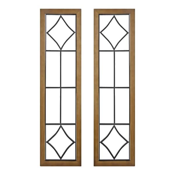 slide 2 of 7, Kate and Laurel Brenham Wood and Metal Wall Plaque 13x46.5