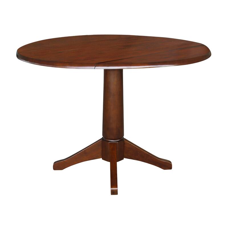 42" Round Dual Drop Leaf Table - Espresso