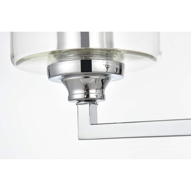 Roman 1 Light Black and Clear Bath Sconce