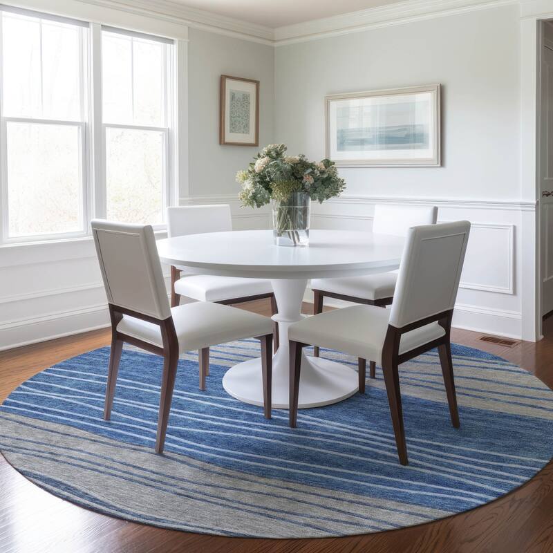 Machine Washable Indoor/ Outdoor Chantille Modern Stripes Rug