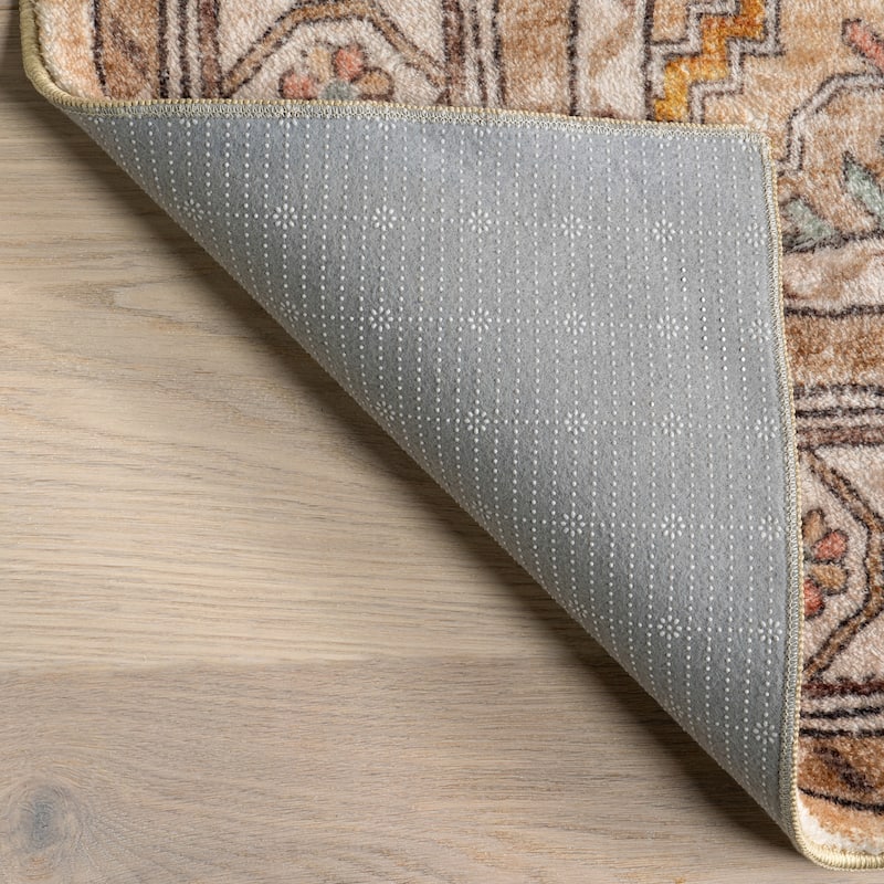 Nuloom Hollyn Vintage Medallion Machine Washable Area Rug