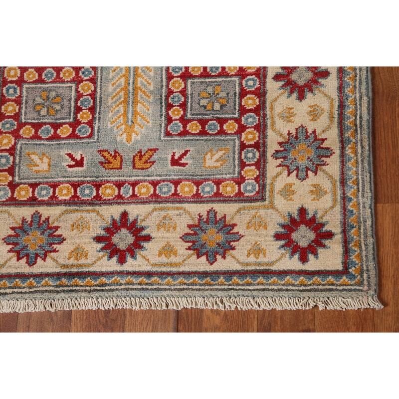 Traditional Blue Kazak Runner Rug Hand-Knotted Oriental Wool Carpet - 2'6" x 13'5"