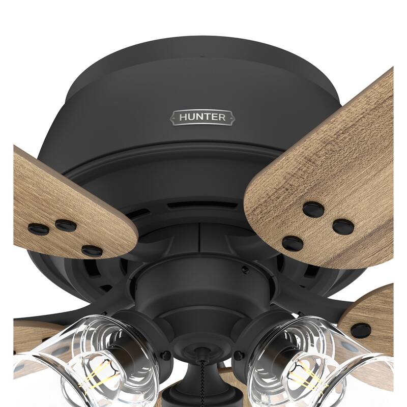 Hunter 52" Shady Grove Ceiling Fan with LED Light Kit/ Pull Chain, Standard or Flush Mount - Casual, Transitional