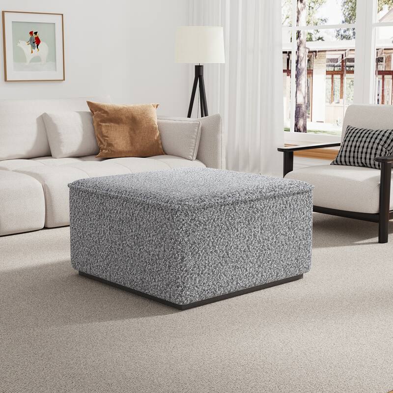 Scott Living Slate Ottoman 30"D × 30"W × 17"H - black and white