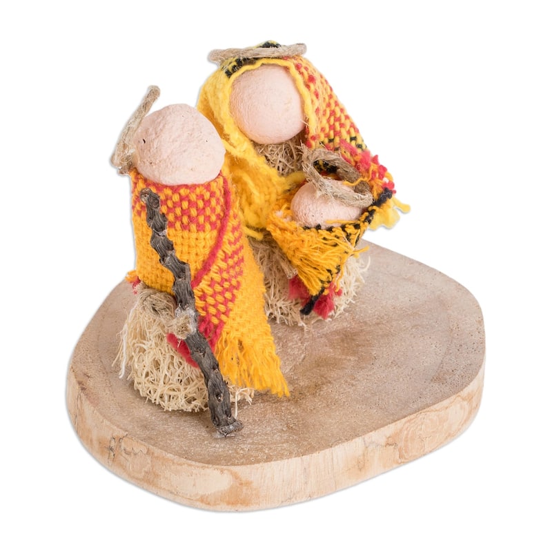 Novica Handmade Hopeful Love Natural Fiber Nativity Sculpture